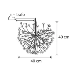 Luca Lighting Weihnachts-Pendelleuchte Kugel schwarz 40cm inkl. LED mit Timer IP44 - Nobu