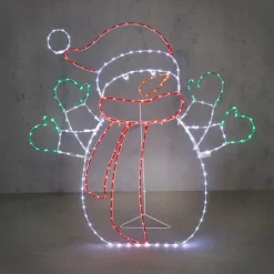 Luca Lighting Weihnachts-Stehlampe Schneemann 116cm inkl. LED mit Timer IP44 - Pax