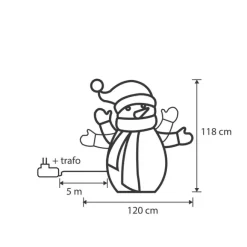 Luca Lighting Weihnachts-Stehlampe Schneemann 116cm inkl. LED mit Timer IP44 - Pax