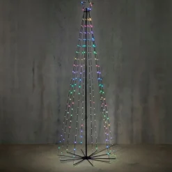 Luca Lighting Weihnachts-Stehleuchte schwarz 240cm inkl. LED RGB IP44 mit Fernbedienung - Nagi