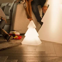 Newgarden Weihnachts-Stehleuchte weiß 40cm inkl. LED Solar und Akku RGBW - Pinus