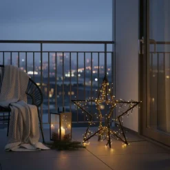 QAZQA Weihnachtsstern Schwarz inkl. LED IP44 - Brilli