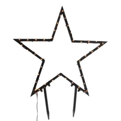 Luca Lighting Weihnachtsstrahler Stern Weihnachten Schwarz 60cm inkl. LED IP44 mit Fernbedienung - Kas