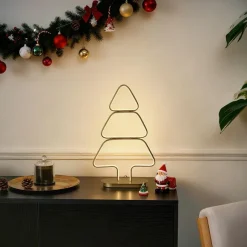 QAZQA Weihnachts-Tischleuchte Gold Weihnachtsbaum inkl. LED - Arbre