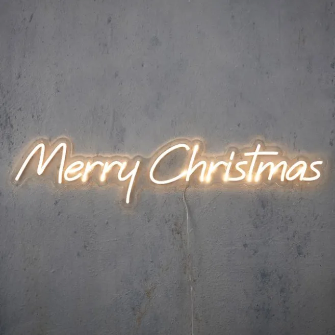 Luca Lighting Weihnachts-Wandleuchte Neon Weiß - Frohe Weihnachten