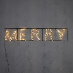 Luca Lighting Weihnachts-Wandleuchte Schwarz MERRY inkl. LED mit Timer IP44 - Yoro