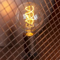 QAZQA Weinlesestehlampe auf Bambusstativgrün mit Kupfer - Fass