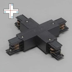 QAZQA X-Verbinder für 3-Phasen-Schiene Schwarz - 3-Phasen