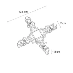 QAZQA X-Verbinder Schiene weiß 1-phasig - Slimline