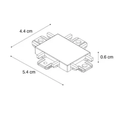QAZQA X-Verbinder Schienenstrahler schwarz 1-phasig - Magnetic